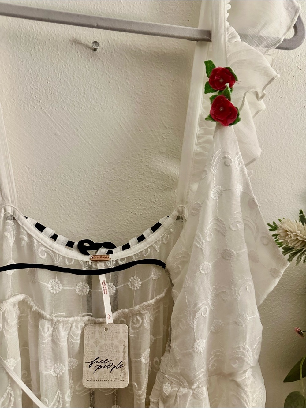NWT Free People Selena Lace Rosette Open Front Festival Maxi Top Dress, S - Picture 8 of 11